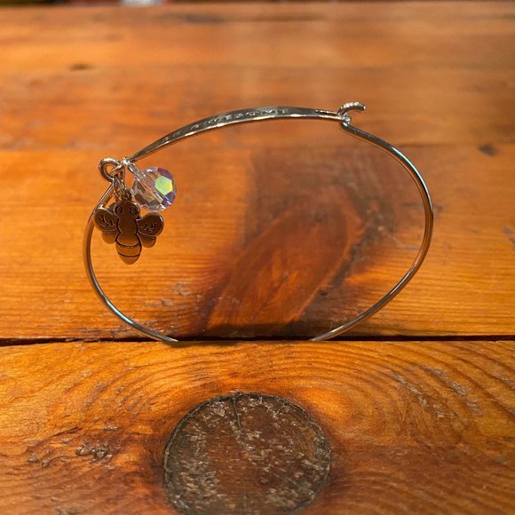 CHAMILIA STERLING SILVER ID BRACELET "BE AWESOME" WITH SWAROVSKI CRYSTAL NWT - Picture 7 of 9